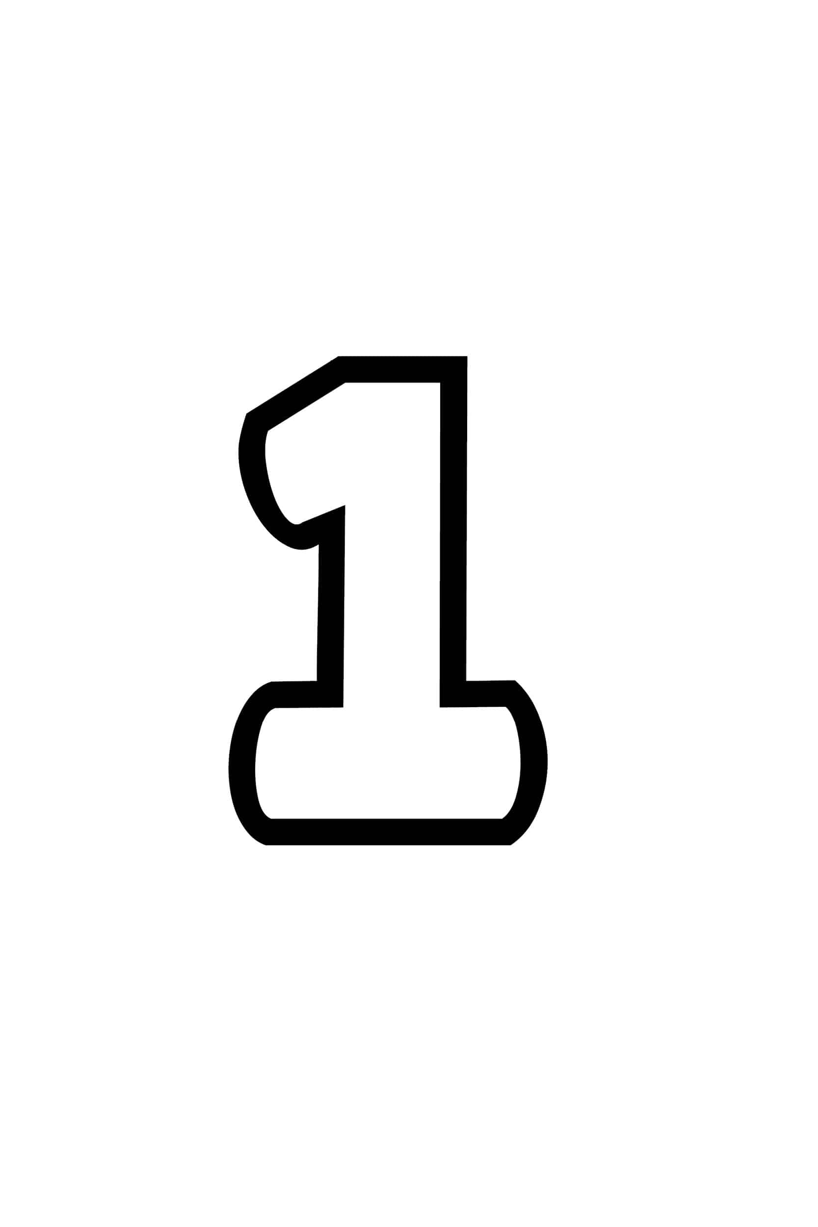 free printable tracing numbers: bubble number 1